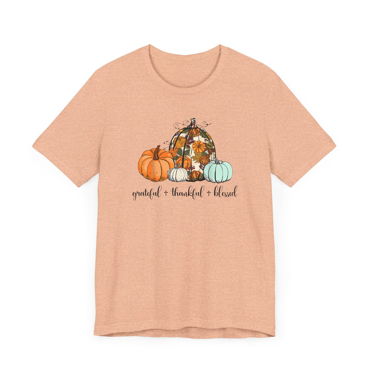 Grateful, Thankful, Blessed - Fall Pumpkins Christian T-shirt