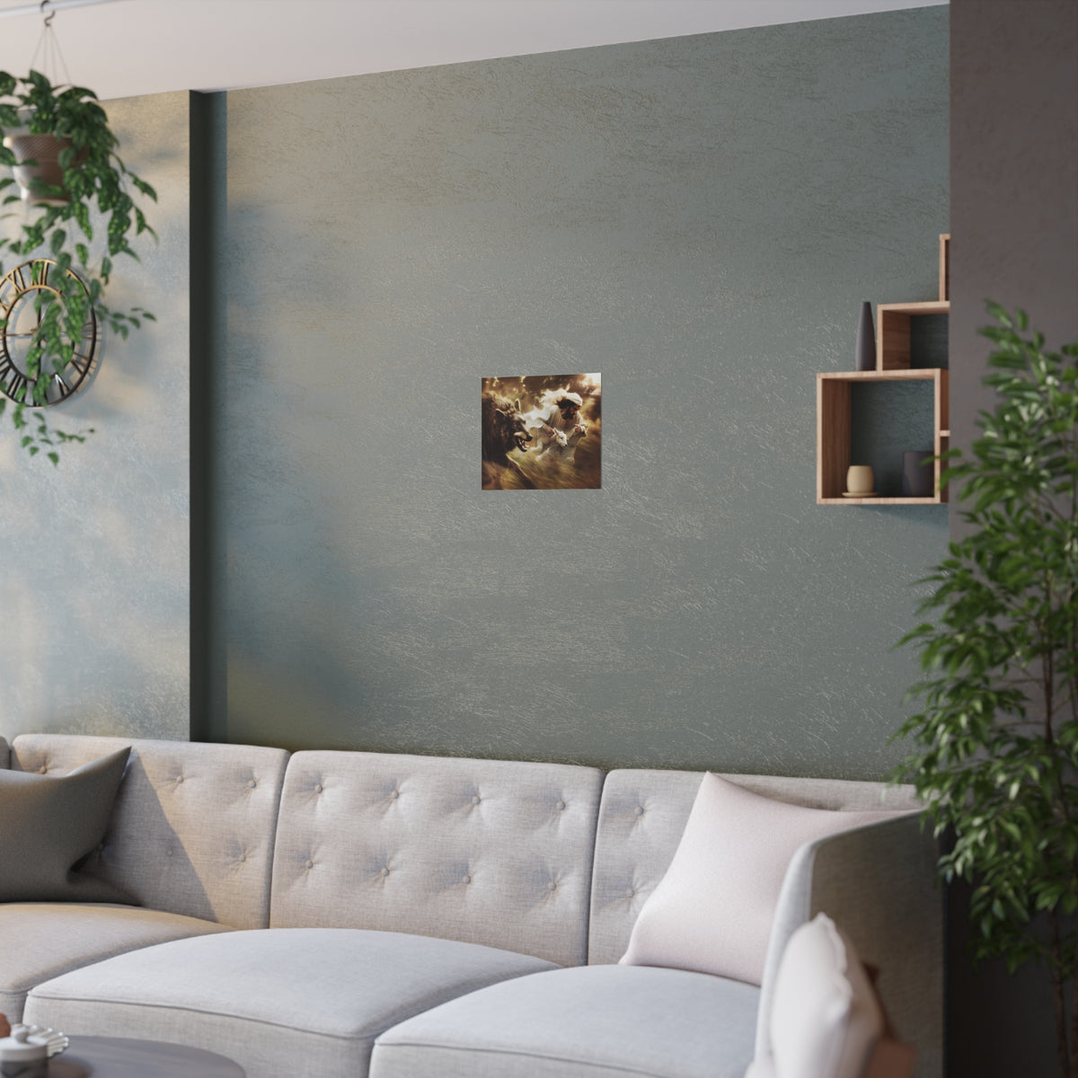 Jesus Saving a Sheep From The Wolf Wall Art Print