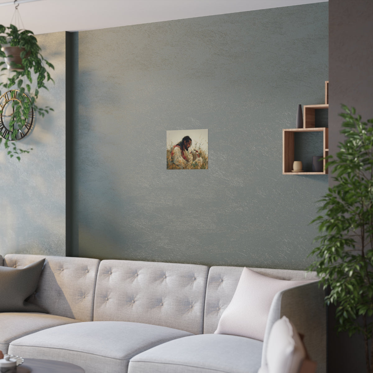 Jesus and Lamb Christian Wall Art Print