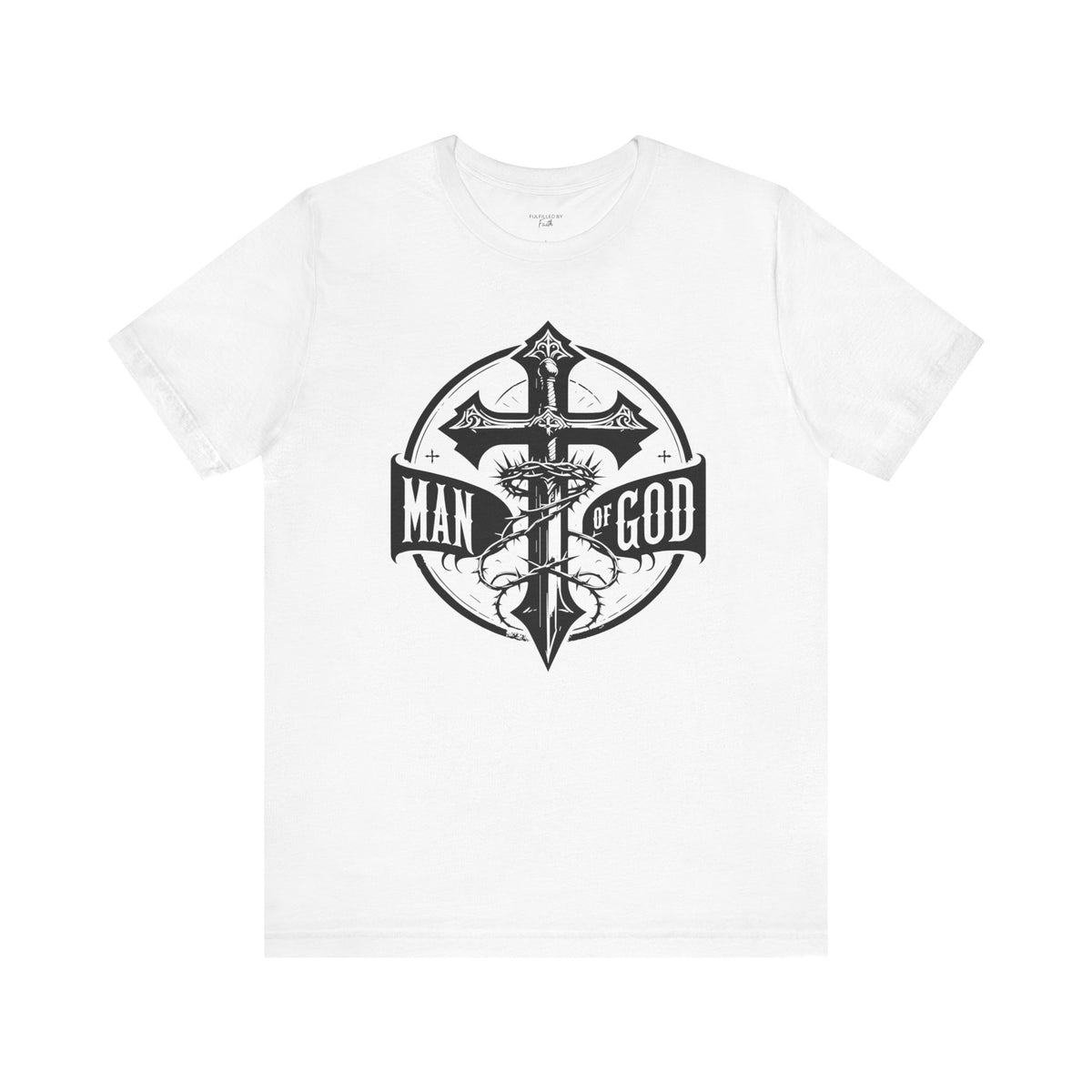 Man of God Cross Design  - Men's Christian T-Shirt