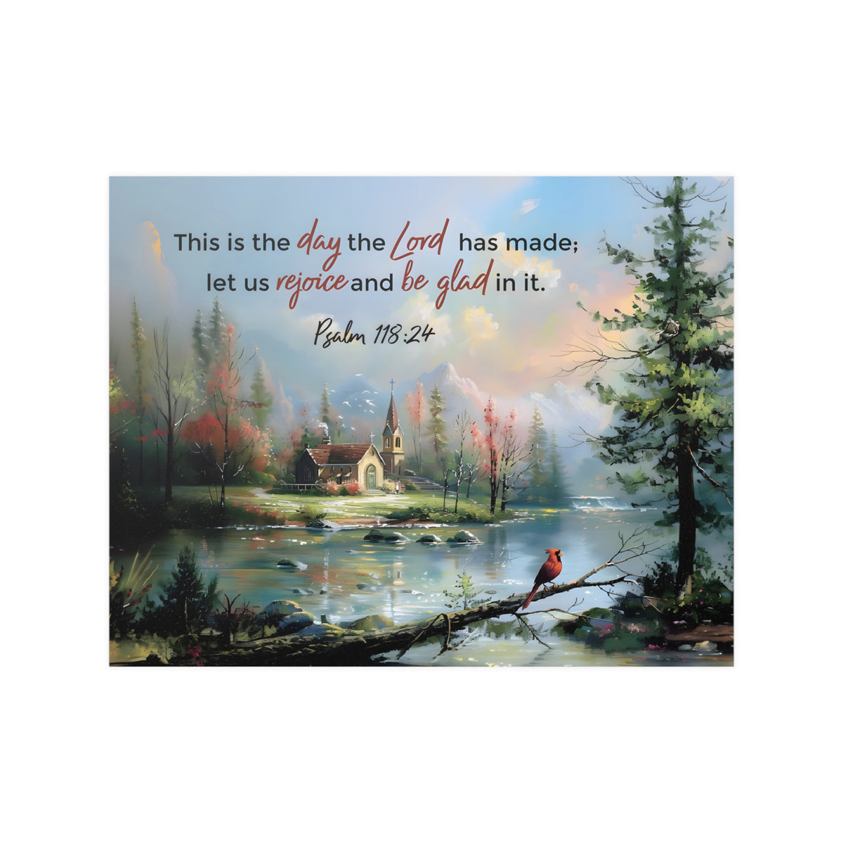 Bible Verse Christian Art Print. This is the day the Lord has made; let us rejoice and be glad in it. Psalm 118:24