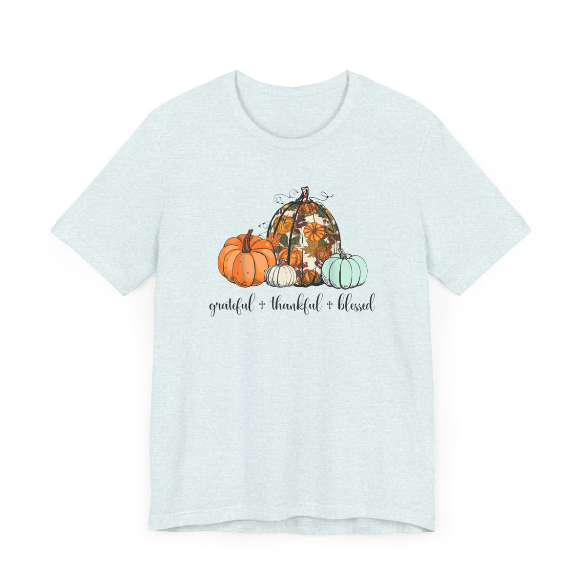 Grateful, Thankful, Blessed - Fall Pumpkins Christian T-shirt