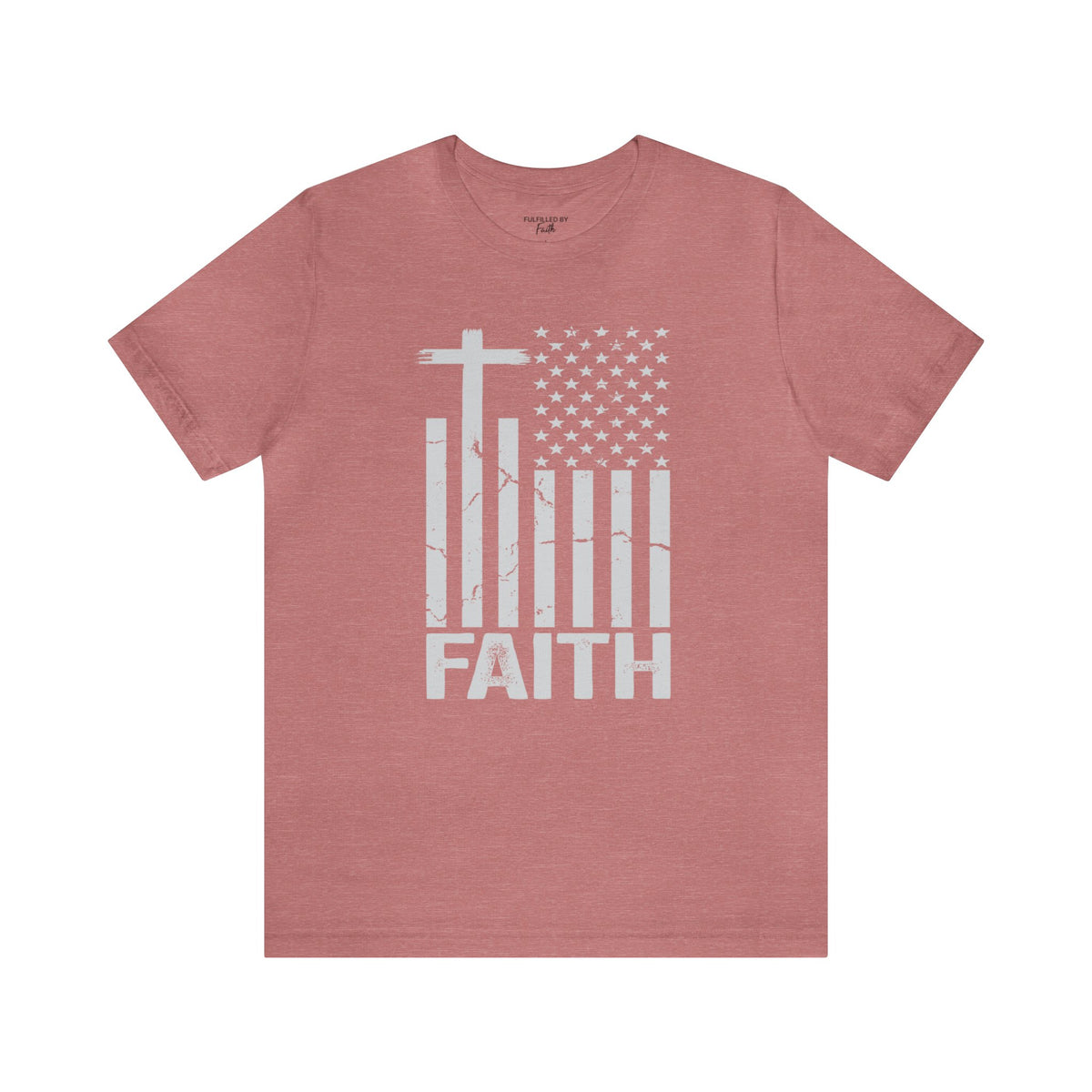 Christian Faith T-Shirt - Cross & American Flag