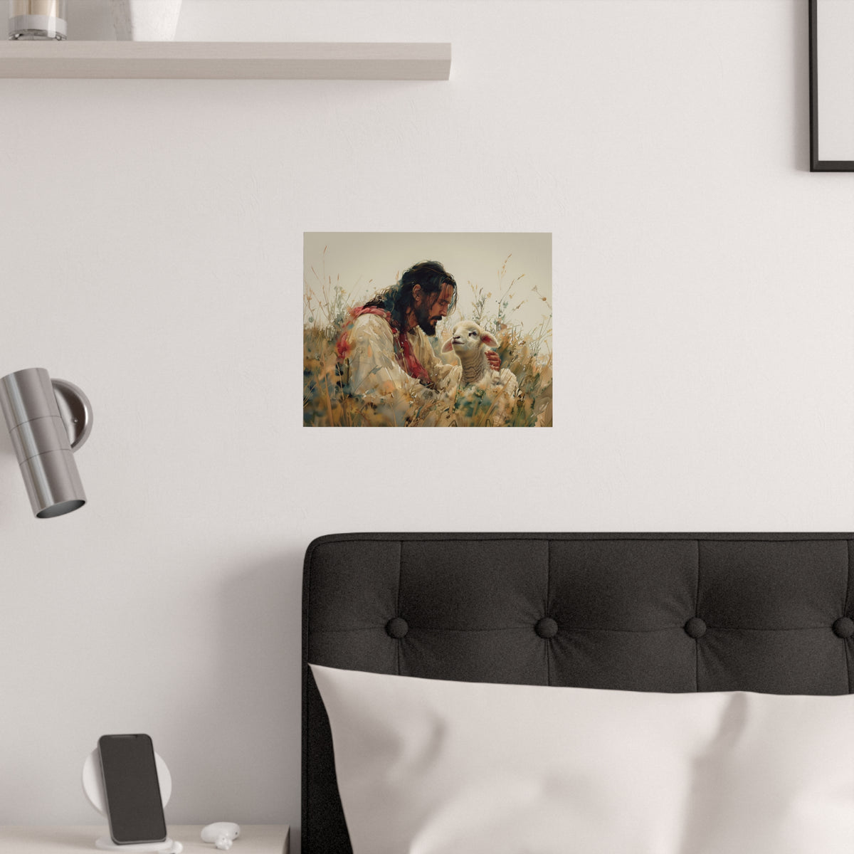 Jesus and Lamb Christian Wall Art Print