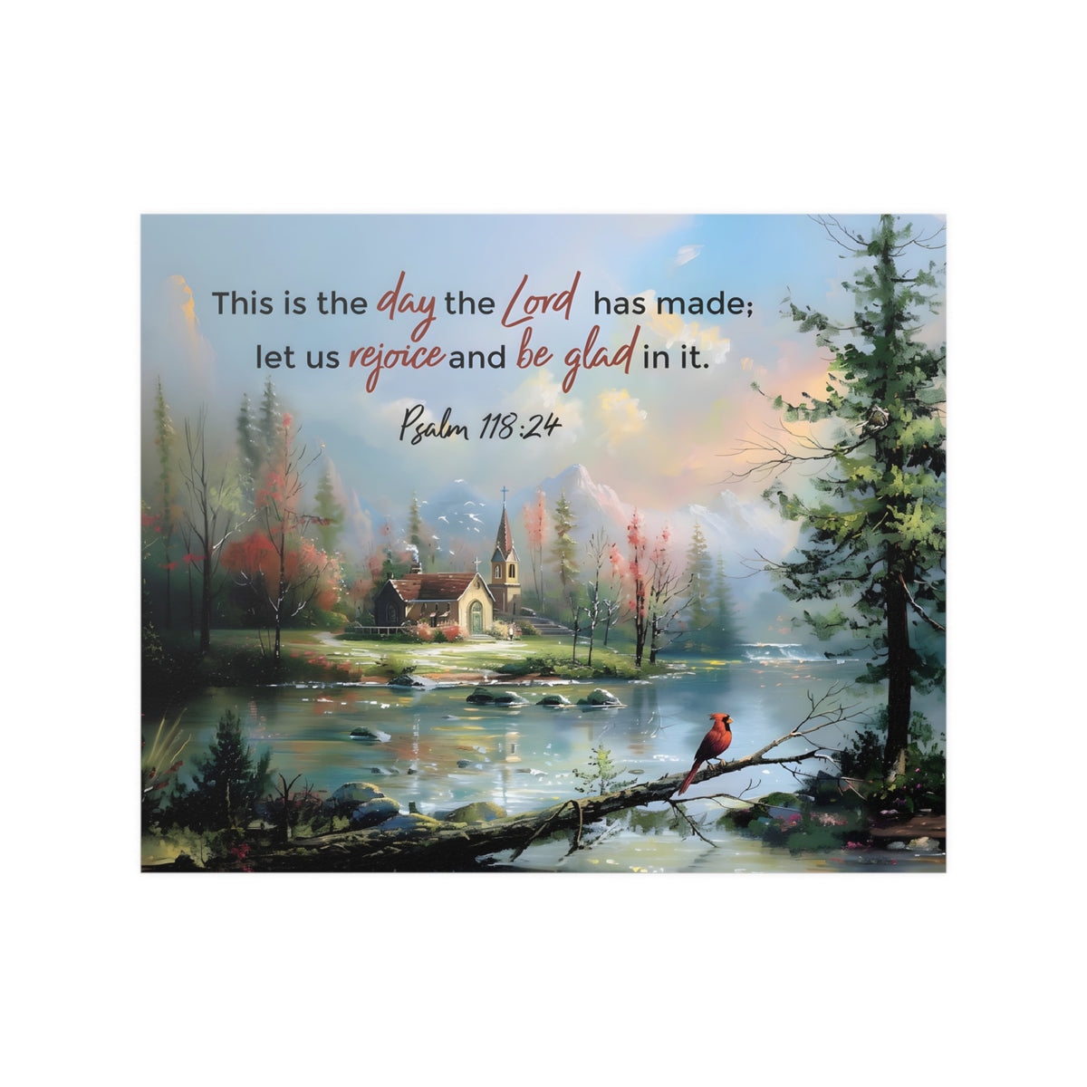 Bible Verse Christian Art Print. This is the day the Lord has made; let us rejoice and be glad in it. Psalm 118:24