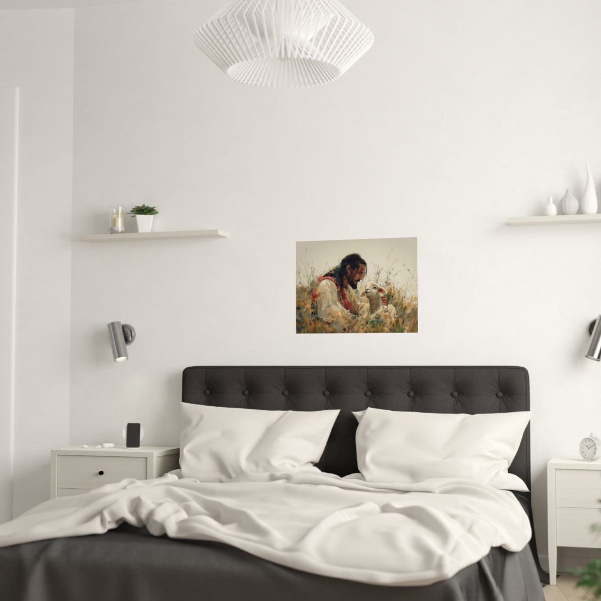 Jesus and Lamb Christian Wall Art Print