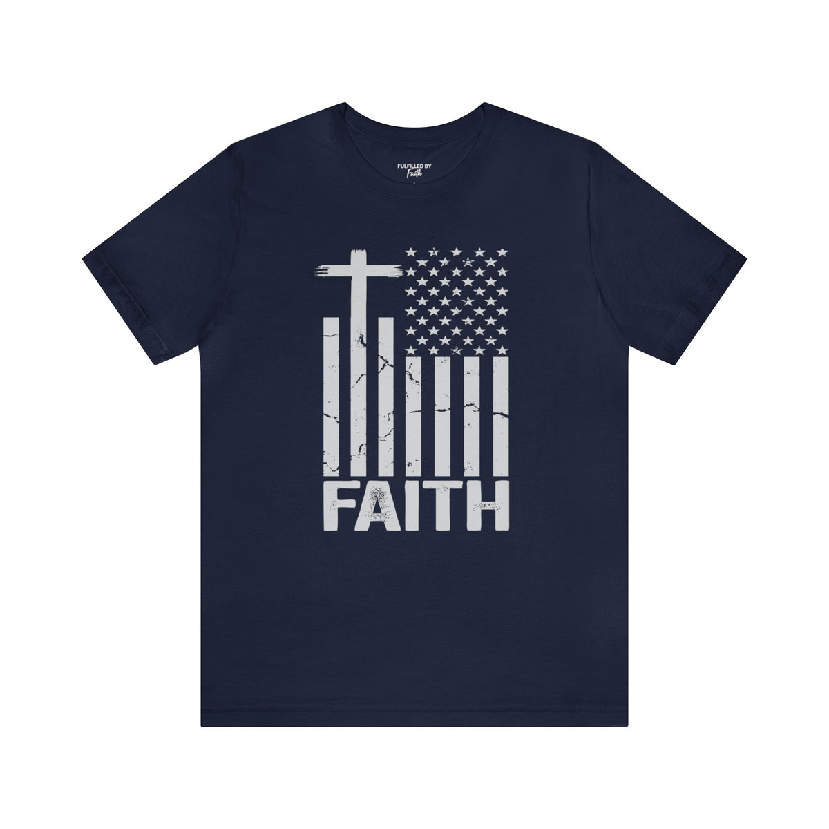 Christian Faith T-Shirt - Cross & American Flag