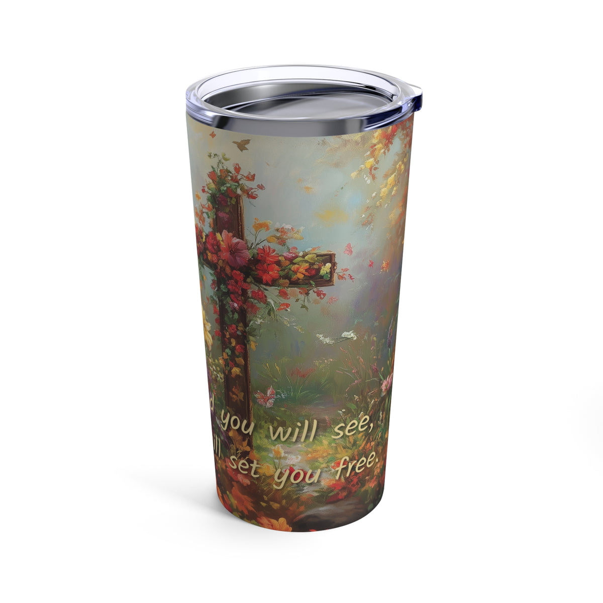 Pray Each Day Christian Tumbler - God's Great Love Christian Faith Stainless Steel Tumbler