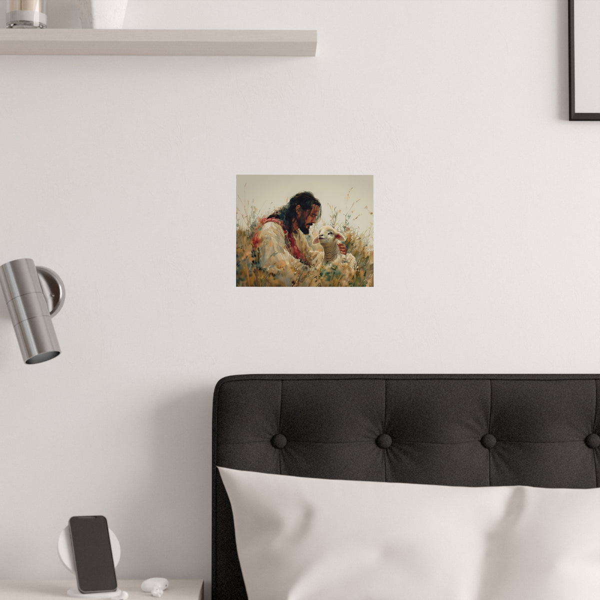 Jesus and Lamb Christian Wall Art Print