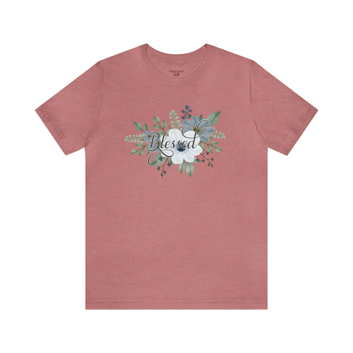 Blessed, Floral Christian T-Shirt