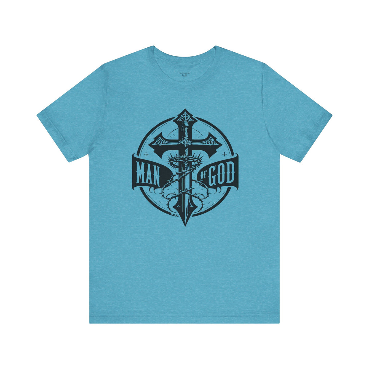 Man of God Cross Design  - Men's Christian T-Shirt