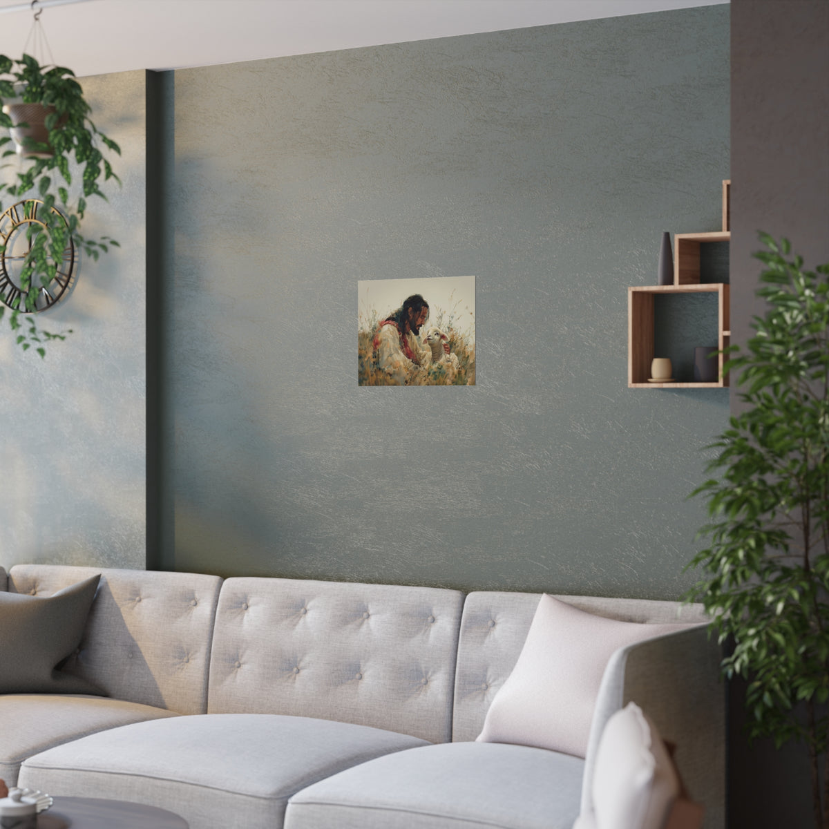 Jesus and Lamb Christian Wall Art Print