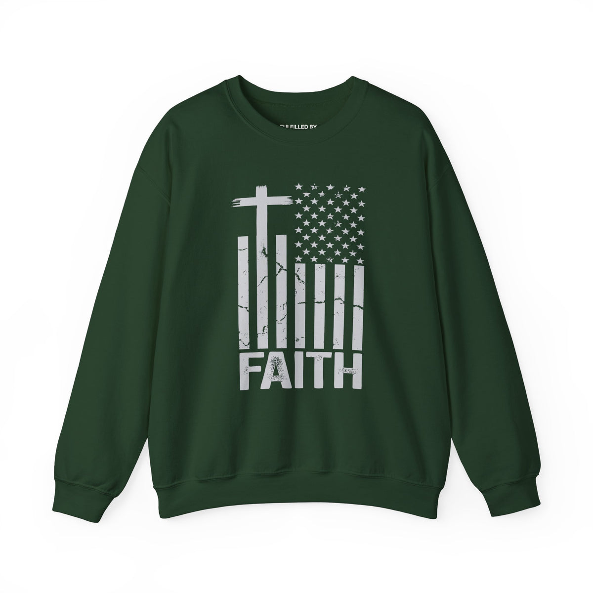 Cross & American Flag, Faith - Men's Christian Sweatshirt