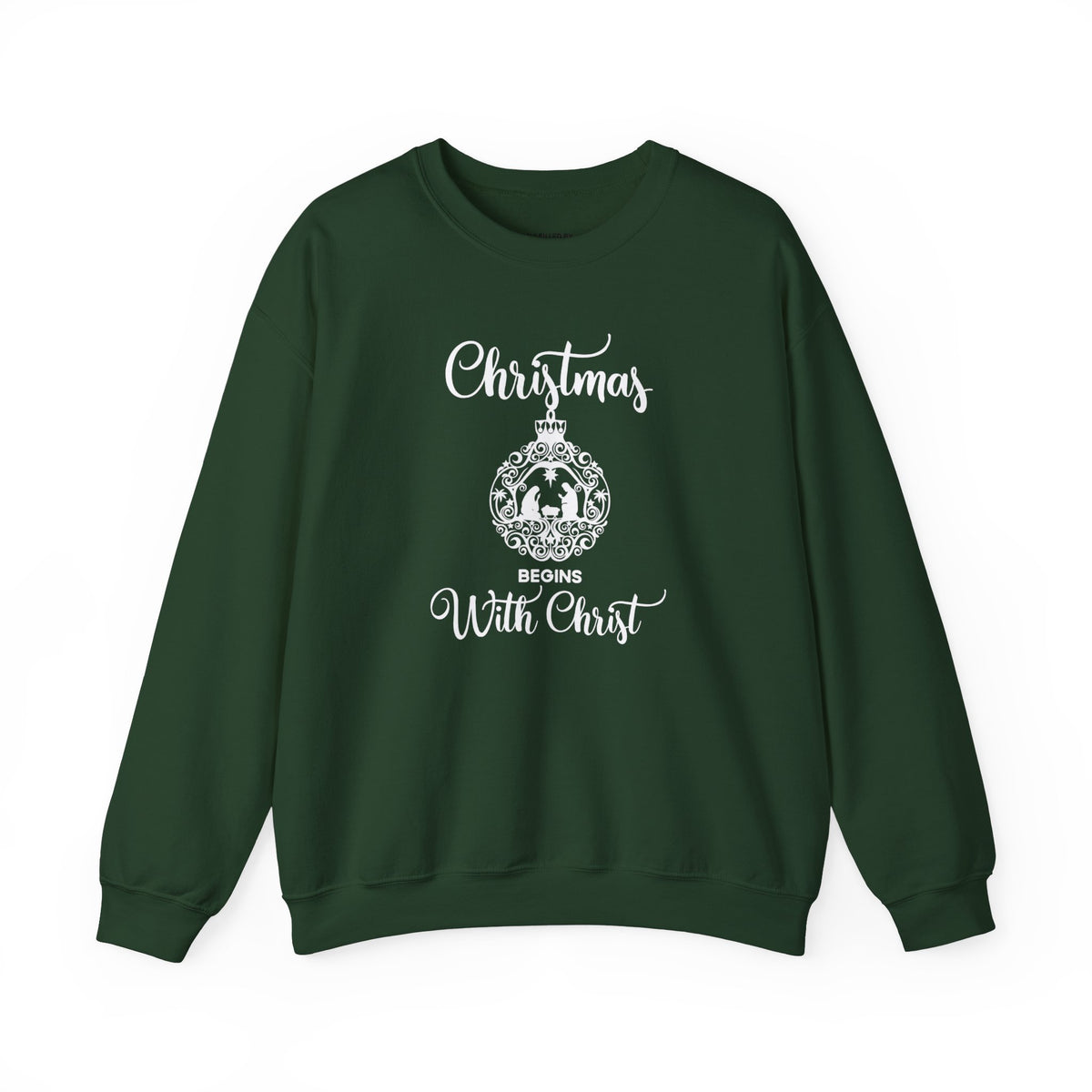 Christmas Begins With Christ  Women's Christian Sweatshirt