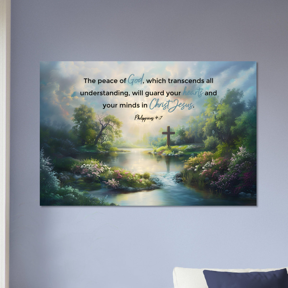 Christian Art Print, Don't be anxious Bible Verse, Philippians 4:7, The peace of God, which transcends all understanding, will guard your hearts and your minds in Christ Jesus.