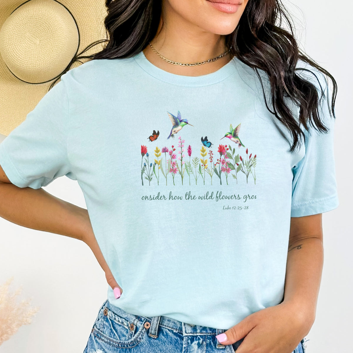 Consider How The Wild Flowers Grow - Women's Christian T-Shirt