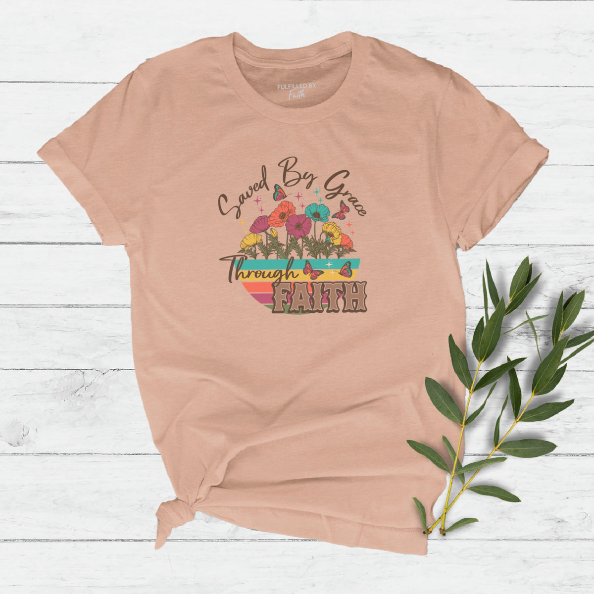 Saved By Grace Through Faith - Women's Christian T-Shirt