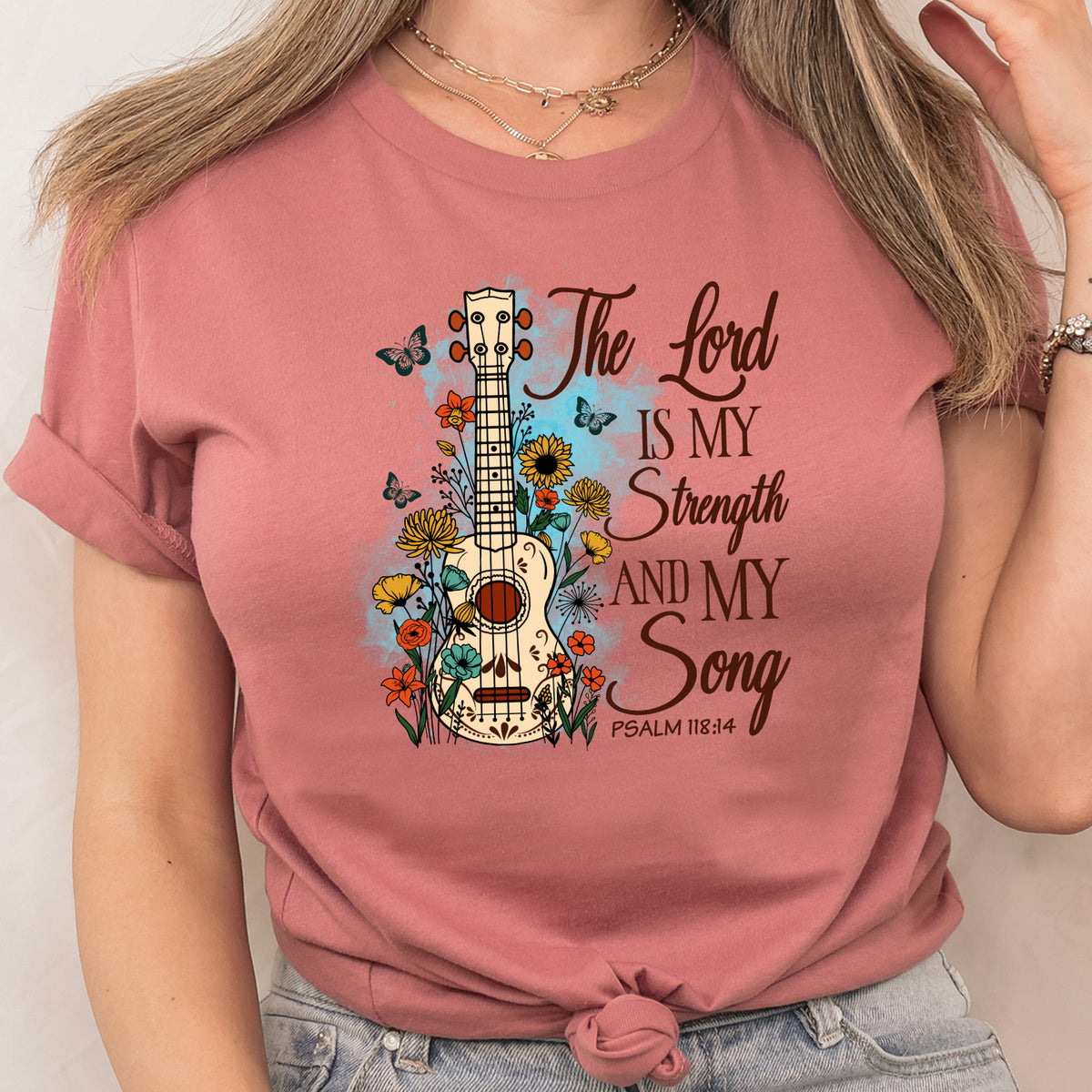 The Lord Is My Strength & My Song - Psalm 118:14 - Christian T-Shirt